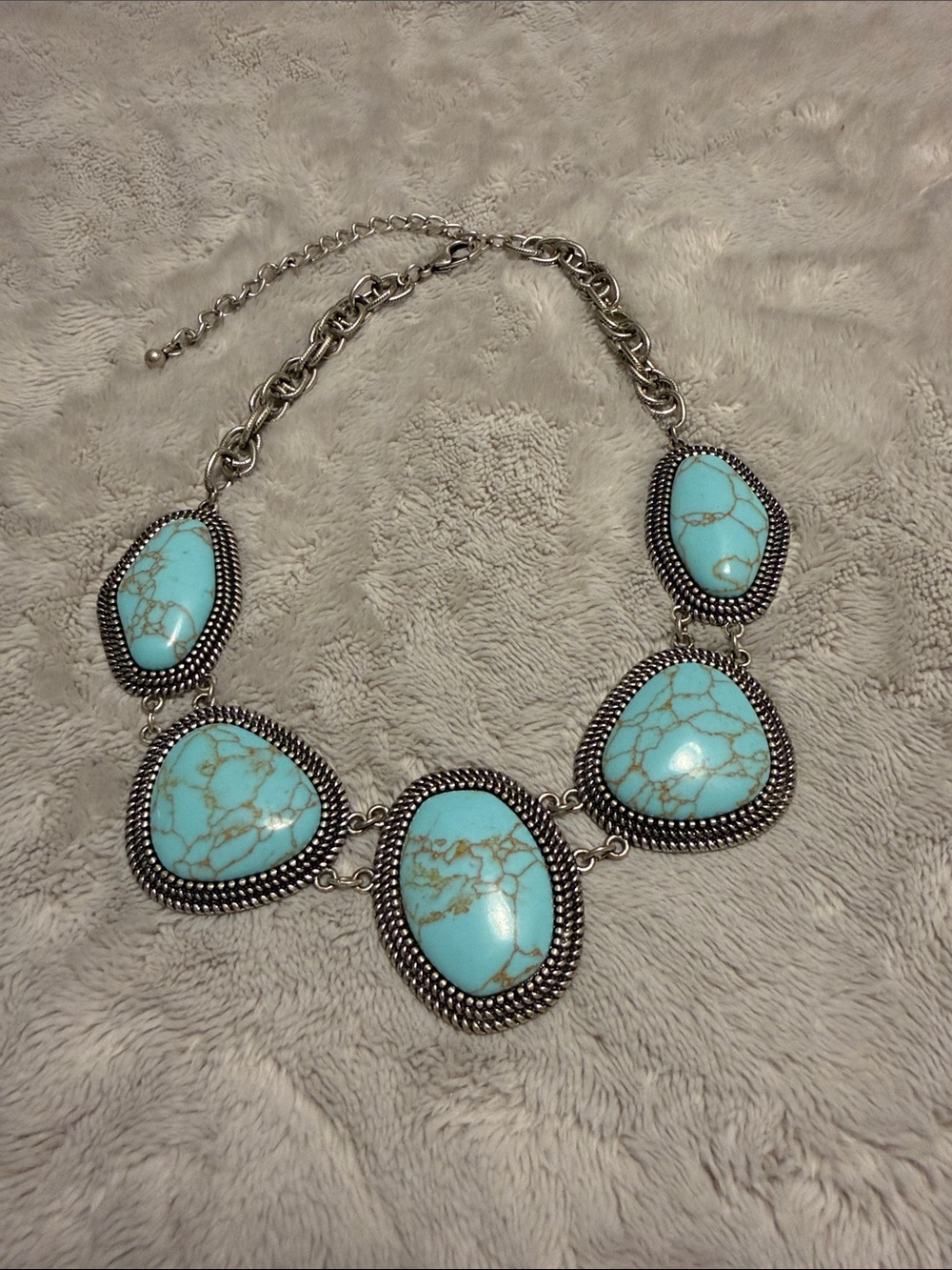 Premier Designs Turquoise Link Statement Necklace
